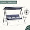 Chery Industrial 3-Seat Patio Hammock Lounge Chair, Outdoor Adjustable Converting Canopy Swing Chair AOTOFSS86BKBL - alternate 4